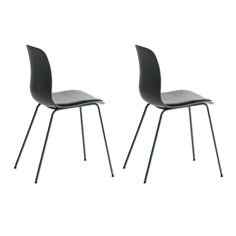 Industrial Coffee Shop Side Chair Matte Finish Solid Back Dining Chair Gray-Green 2 Piece Set Clearhalo ' kitchen&dining_furn' 'Dining Chairs' 'Dining Tables & Seating' 'dining_chair' 'furn' 'furn_dining_chair' 'Furniture' 'furniture_dining_chair' 'Kitchen & Dining Furniture' 'kitchen' 4237438
