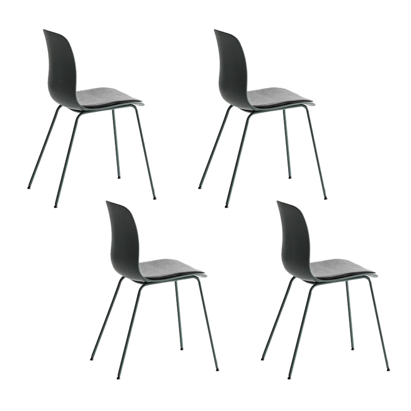 Industrial Coffee Shop Side Chair Matte Finish Solid Back Dining Chair Gray-Green 4 Piece Set Clearhalo ' kitchen&dining_furn' 'Dining Chairs' 'Dining Tables & Seating' 'dining_chair' 'furn' 'furn_dining_chair' 'Furniture' 'furniture_dining_chair' 'Kitchen & Dining Furniture' 'kitchen' 4237439