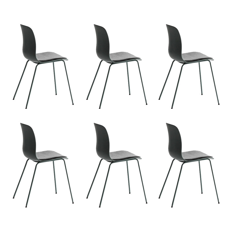 Industrial Coffee Shop Side Chair Matte Finish Solid Back Dining Chair Gray-Green 6 Piece Set Clearhalo ' kitchen&dining_furn' 'Dining Chairs' 'Dining Tables & Seating' 'dining_chair' 'furn' 'furn_dining_chair' 'Furniture' 'furniture_dining_chair' 'Kitchen & Dining Furniture' 'kitchen' 4237440