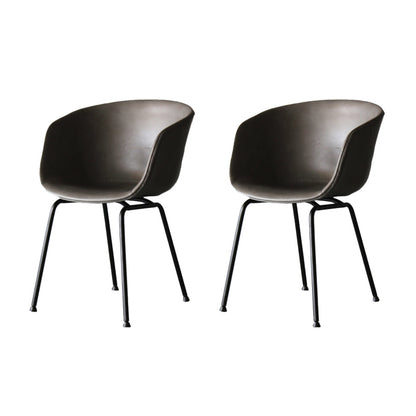 Industrial Meeting Room Arm Chair Matte Finish Solid Back Dining Chair (Set of 2) Grey Clearhalo ' kitchen&dining_furn' 'Dining Chairs' 'Dining Tables & Seating' 'dining_chair' 'furn' 'furn_dining_chair' 'Furniture' 'furniture_dining_chair' 'Kitchen & Dining Furniture' 'kitchen' 4237443