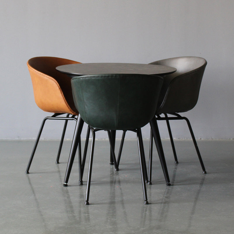 Industrial Meeting Room Arm Chair Matte Finish Solid Back Dining Chair (Set of 2) Clearhalo ' kitchen&dining_furn' 'Dining Chairs' 'Dining Tables & Seating' 'dining_chair' 'furn' 'furn_dining_chair' 'Furniture' 'furniture_dining_chair' 'Kitchen & Dining Furniture' 'kitchen' 4237445