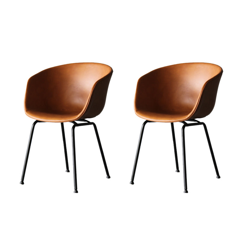 Industrial Meeting Room Arm Chair Matte Finish Solid Back Dining Chair (Set of 2) Light Brown Clearhalo ' kitchen&dining_furn' 'Dining Chairs' 'Dining Tables & Seating' 'dining_chair' 'furn' 'furn_dining_chair' 'Furniture' 'furniture_dining_chair' 'Kitchen & Dining Furniture' 'kitchen' 4237446