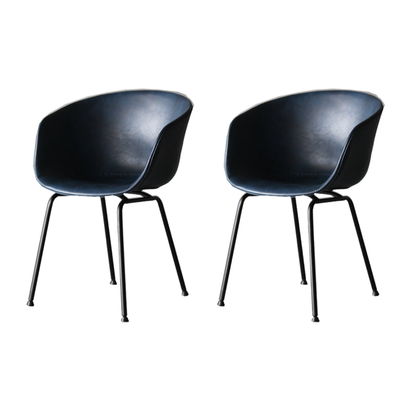 Industrial Meeting Room Arm Chair Matte Finish Solid Back Dining Chair (Set of 2) Blue Clearhalo ' kitchen&dining_furn' 'Dining Chairs' 'Dining Tables & Seating' 'dining_chair' 'furn' 'furn_dining_chair' 'Furniture' 'furniture_dining_chair' 'Kitchen & Dining Furniture' 'kitchen' 4237448