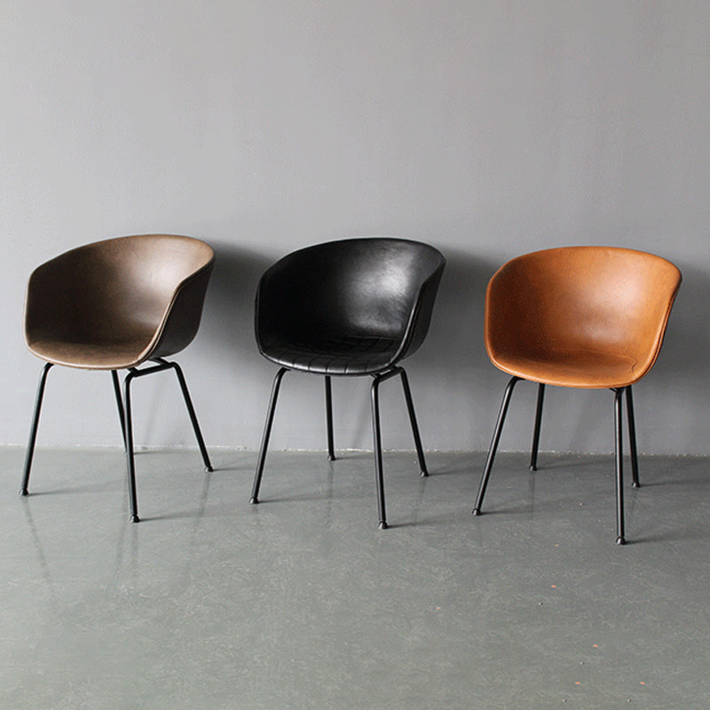 Industrial Meeting Room Arm Chair Matte Finish Solid Back Dining Chair (Set of 2) Clearhalo ' kitchen&dining_furn' 'Dining Chairs' 'Dining Tables & Seating' 'dining_chair' 'furn' 'furn_dining_chair' 'Furniture' 'furniture_dining_chair' 'Kitchen & Dining Furniture' 'kitchen' 4237449