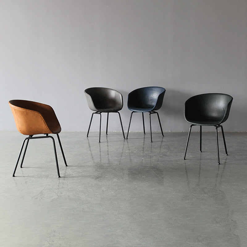 Industrial Meeting Room Arm Chair Matte Finish Solid Back Dining Chair (Set of 2) Clearhalo ' kitchen&dining_furn' 'Dining Chairs' 'Dining Tables & Seating' 'dining_chair' 'furn' 'furn_dining_chair' 'Furniture' 'furniture_dining_chair' 'Kitchen & Dining Furniture' 'kitchen' 4237455