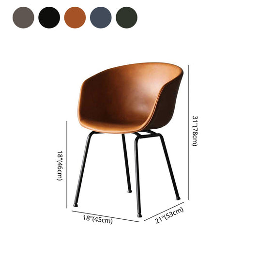 Industrial Meeting Room Arm Chair Matte Finish Solid Back Dining Chair (Set of 2) Clearhalo ' kitchen&dining_furn' 'Dining Chairs' 'Dining Tables & Seating' 'dining_chair' 'furn' 'furn_dining_chair' 'Furniture' 'furniture_dining_chair' 'Kitchen & Dining Furniture' 'kitchen' 4237456