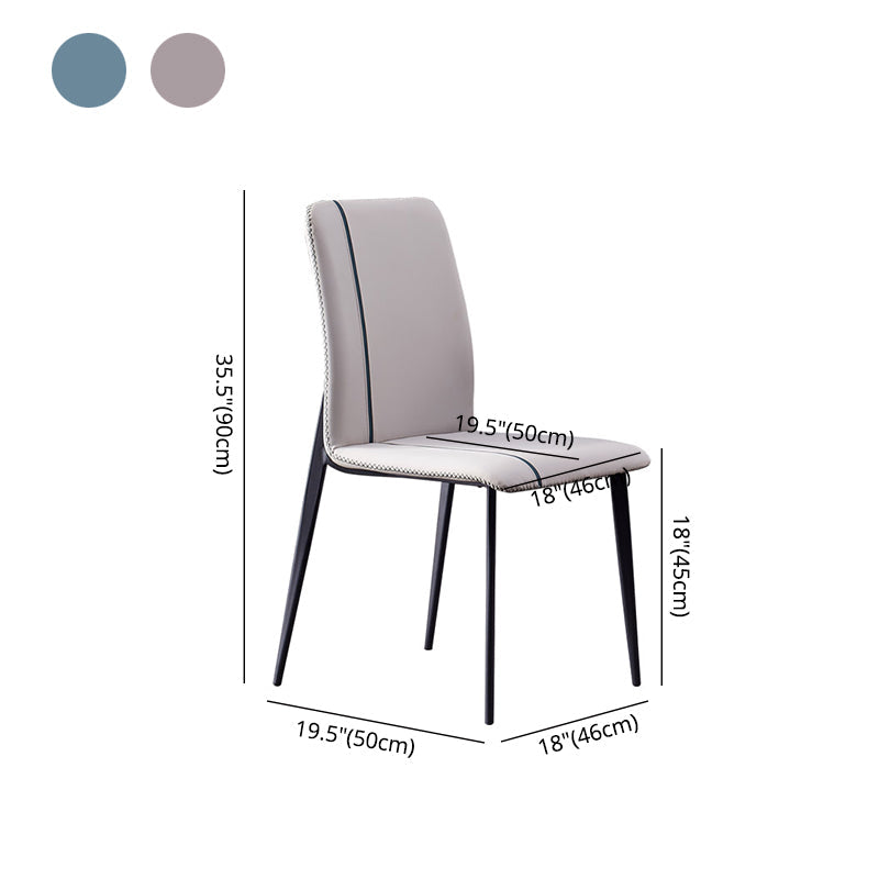 Contemporary Metal Dining Armless Chair Parsons Chair for Restaurant Use (Set of 2) Clearhalo ' kitchen&dining_furn' 'Dining Chairs' 'Dining Tables & Seating' 'dining_chair' 'furn' 'furn_dining_chair' 'Furniture' 'furniture_dining_chair' 'Kitchen & Dining Furniture' 'kitchen' 4237468