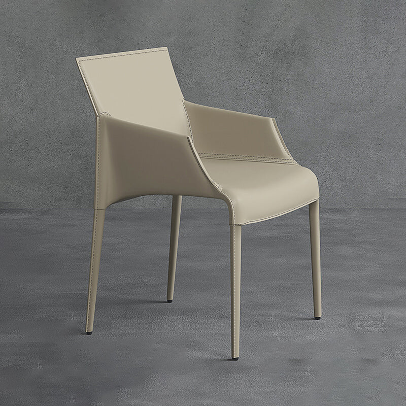 Modern Indoor-Outdoor Metal Chair Dining Room Solid Back Chair with Arm Clearhalo ' kitchen&dining_furn' 'Dining Chairs' 'Dining Tables & Seating' 'dining_chair' 'furn' 'furn_dining_chair' 'Furniture' 'furniture_dining_chair' 'Kitchen & Dining Furniture' 'kitchen' 4237469