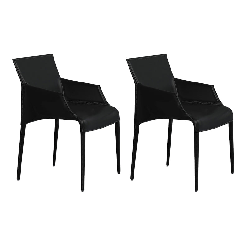 Modern Indoor-Outdoor Metal Chair Dining Room Solid Back Chair with Arm Black 2 Piece Set Clearhalo ' kitchen&dining_furn' 'Dining Chairs' 'Dining Tables & Seating' 'dining_chair' 'furn' 'furn_dining_chair' 'Furniture' 'furniture_dining_chair' 'Kitchen & Dining Furniture' 'kitchen' 4237472