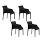 Modern Indoor-Outdoor Metal Chair Dining Room Solid Back Chair with Arm Black 4 Piece Set Clearhalo ' kitchen&dining_furn' 'Dining Chairs' 'Dining Tables & Seating' 'dining_chair' 'furn' 'furn_dining_chair' 'Furniture' 'furniture_dining_chair' 'Kitchen & Dining Furniture' 'kitchen' 4237474