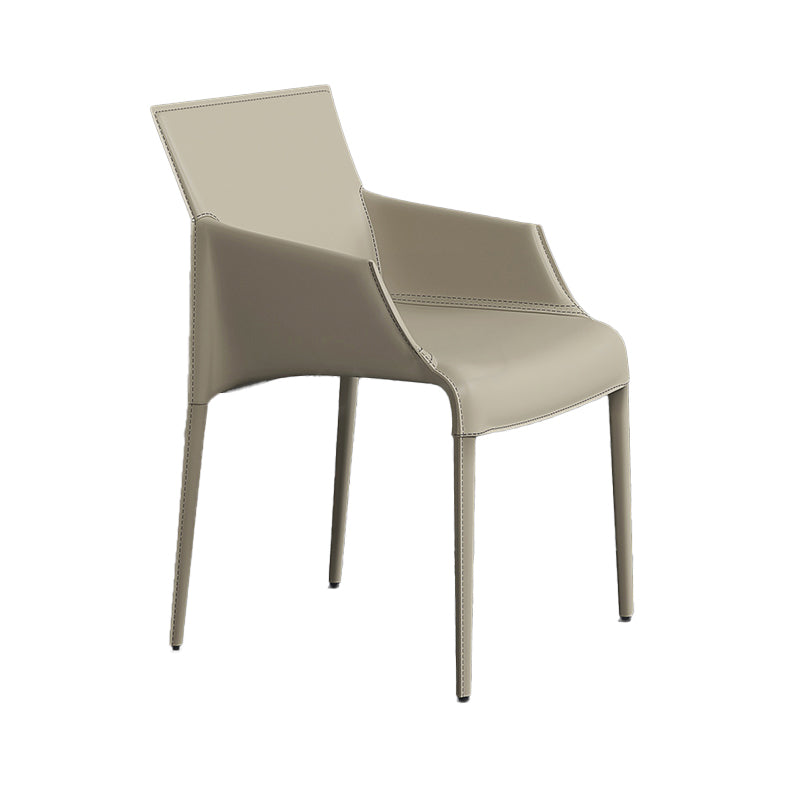 Modern Indoor-Outdoor Metal Chair Dining Room Solid Back Chair with Arm Clearhalo ' kitchen&dining_furn' 'Dining Chairs' 'Dining Tables & Seating' 'dining_chair' 'furn' 'furn_dining_chair' 'Furniture' 'furniture_dining_chair' 'Kitchen & Dining Furniture' 'kitchen' 4237477