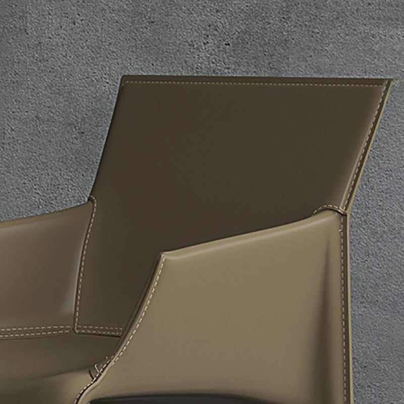 Modern Indoor-Outdoor Metal Chair Dining Room Solid Back Chair with Arm Clearhalo ' kitchen&dining_furn' 'Dining Chairs' 'Dining Tables & Seating' 'dining_chair' 'furn' 'furn_dining_chair' 'Furniture' 'furniture_dining_chair' 'Kitchen & Dining Furniture' 'kitchen' 4237481