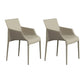 Modern Indoor-Outdoor Metal Chair Dining Room Solid Back Chair with Arm Off-White 2 Piece Set Clearhalo ' kitchen&dining_furn' 'Dining Chairs' 'Dining Tables & Seating' 'dining_chair' 'furn' 'furn_dining_chair' 'Furniture' 'furniture_dining_chair' 'Kitchen & Dining Furniture' 'kitchen' 4237483