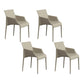 Modern Indoor-Outdoor Metal Chair Dining Room Solid Back Chair with Arm Off-White 4 Piece Set Clearhalo ' kitchen&dining_furn' 'Dining Chairs' 'Dining Tables & Seating' 'dining_chair' 'furn' 'furn_dining_chair' 'Furniture' 'furniture_dining_chair' 'Kitchen & Dining Furniture' 'kitchen' 4237485