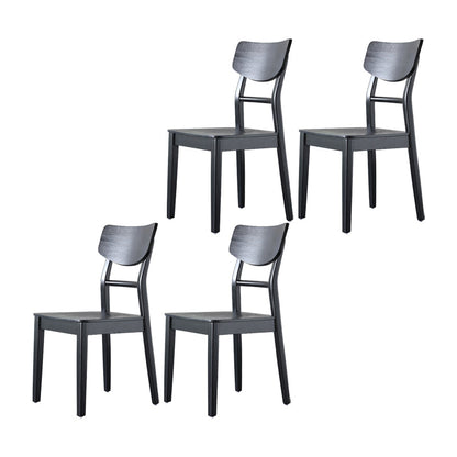 Industrial Home Wood Side Chair Ladder Back Dining Chair (Set of 4) Black Clearhalo ' kitchen&dining_furn' 'Dining Chairs' 'Dining Tables & Seating' 'dining_chair' 'furn' 'furn_dining_chair' 'Furniture' 'furniture_dining_chair' 'Kitchen & Dining Furniture' 'kitchen' 4237500