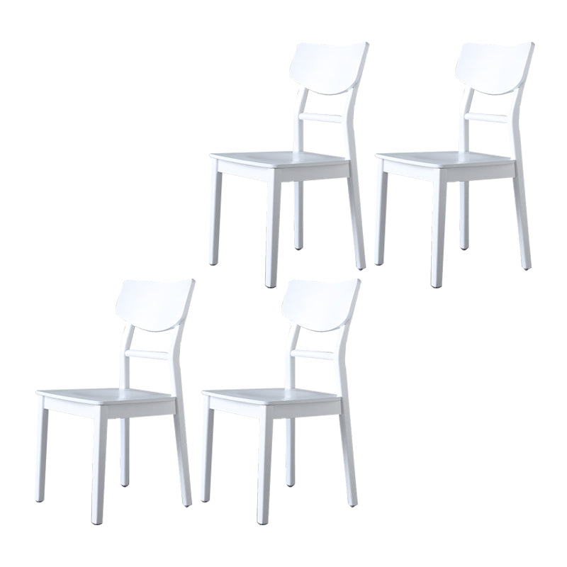 Industrial Home Wood Side Chair Ladder Back Dining Chair (Set of 4) White Clearhalo ' kitchen&dining_furn' 'Dining Chairs' 'Dining Tables & Seating' 'dining_chair' 'furn' 'furn_dining_chair' 'Furniture' 'furniture_dining_chair' 'Kitchen & Dining Furniture' 'kitchen' 4237501