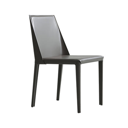 Modern Leather Dining Room Chairs Armless Metal Dining Chairs for Restaurant Use Dark Gray 1 Piece Clearhalo ' kitchen&dining_furn' 'Dining Chairs' 'Dining Tables & Seating' 'dining_chair' 'furn' 'furn_dining_chair' 'Furniture' 'furniture_dining_chair' 'Kitchen & Dining Furniture' 'kitchen' 4237514