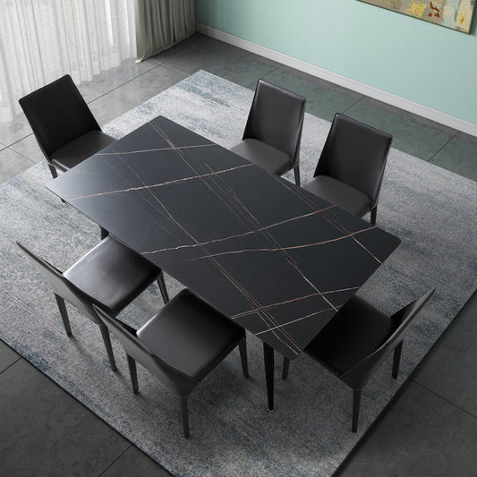 Modern Leather Dining Room Chairs Armless Metal Dining Chairs for Restaurant Use Clearhalo ' kitchen&dining_furn' 'Dining Chairs' 'Dining Tables & Seating' 'dining_chair' 'furn' 'furn_dining_chair' 'Furniture' 'furniture_dining_chair' 'Kitchen & Dining Furniture' 'kitchen' 4237518