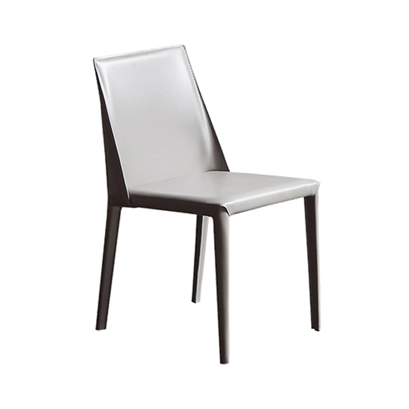Modern Leather Dining Room Chairs Armless Metal Dining Chairs for Restaurant Use Light Gray 1 Piece Clearhalo ' kitchen&dining_furn' 'Dining Chairs' 'Dining Tables & Seating' 'dining_chair' 'furn' 'furn_dining_chair' 'Furniture' 'furniture_dining_chair' 'Kitchen & Dining Furniture' 'kitchen' 4237519