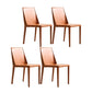 Modern Leather Dining Room Chairs Armless Metal Dining Chairs for Restaurant Use Orange 4 Piece Set Clearhalo ' kitchen&dining_furn' 'Dining Chairs' 'Dining Tables & Seating' 'dining_chair' 'furn' 'furn_dining_chair' 'Furniture' 'furniture_dining_chair' 'Kitchen & Dining Furniture' 'kitchen' 4237530