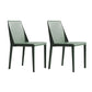 Modern Leather Dining Room Chairs Armless Metal Dining Chairs for Restaurant Use Blackish Green 2 Piece Set Clearhalo ' kitchen&dining_furn' 'Dining Chairs' 'Dining Tables & Seating' 'dining_chair' 'furn' 'furn_dining_chair' 'Furniture' 'furniture_dining_chair' 'Kitchen & Dining Furniture' 'kitchen' 4237536