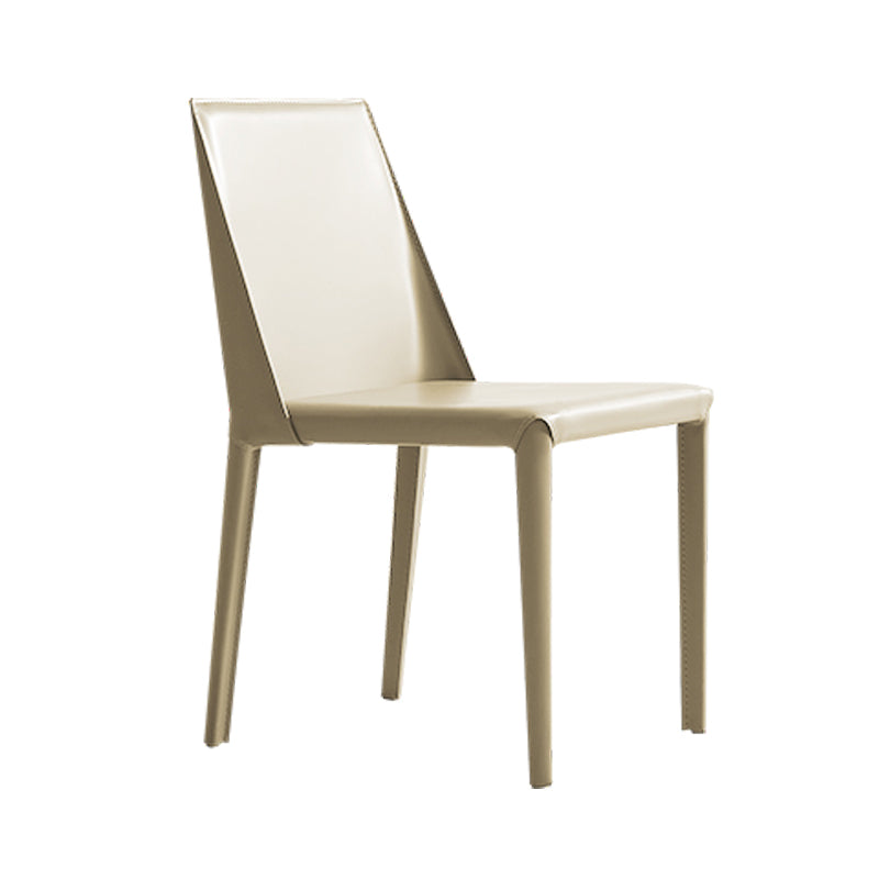Modern Leather Dining Room Chairs Armless Metal Dining Chairs for Restaurant Use Beige 1 Piece Clearhalo ' kitchen&dining_furn' 'Dining Chairs' 'Dining Tables & Seating' 'dining_chair' 'furn' 'furn_dining_chair' 'Furniture' 'furniture_dining_chair' 'Kitchen & Dining Furniture' 'kitchen' 4237538