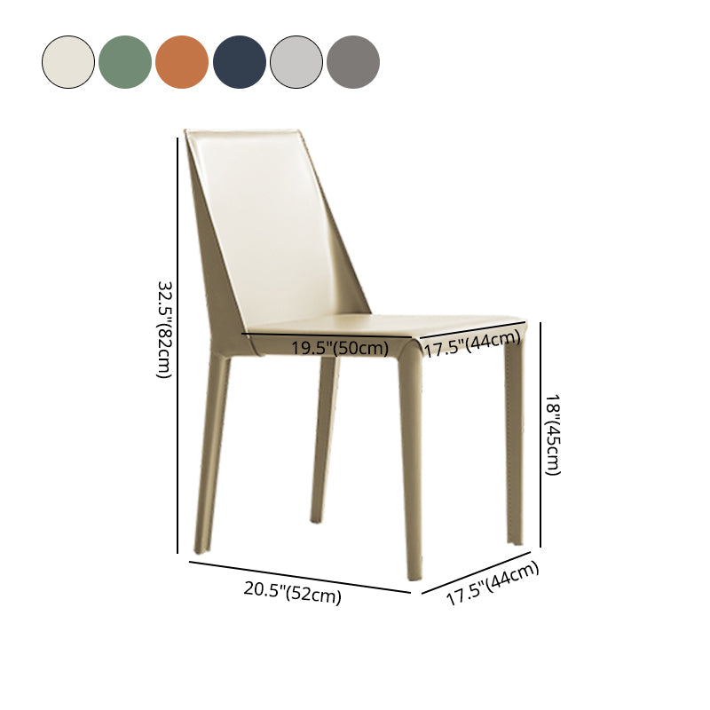 Modern Leather Dining Room Chairs Armless Metal Dining Chairs for Restaurant Use Clearhalo ' kitchen&dining_furn' 'Dining Chairs' 'Dining Tables & Seating' 'dining_chair' 'furn' 'furn_dining_chair' 'Furniture' 'furniture_dining_chair' 'Kitchen & Dining Furniture' 'kitchen' 4237541