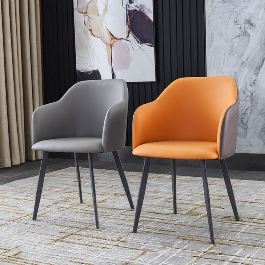 Industrial Metal Dining Room Chairs Arm Leather Dining Chairs for Home Use Clearhalo ' kitchen&dining_furn' 'Dining Chairs' 'Dining Tables & Seating' 'dining_chair' 'furn' 'furn_dining_chair' 'Furniture' 'furniture_dining_chair' 'Kitchen & Dining Furniture' 'kitchen' 4237546