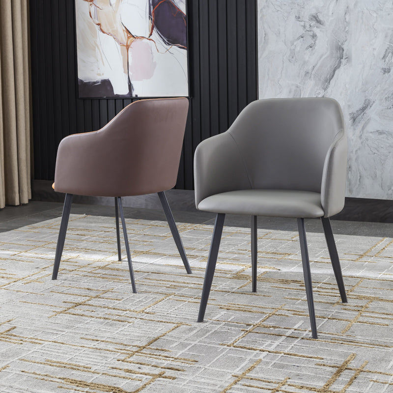 Industrial Metal Dining Room Chairs Arm Leather Dining Chairs for Home Use Clearhalo ' kitchen&dining_furn' 'Dining Chairs' 'Dining Tables & Seating' 'dining_chair' 'furn' 'furn_dining_chair' 'Furniture' 'furniture_dining_chair' 'Kitchen & Dining Furniture' 'kitchen' 4237547