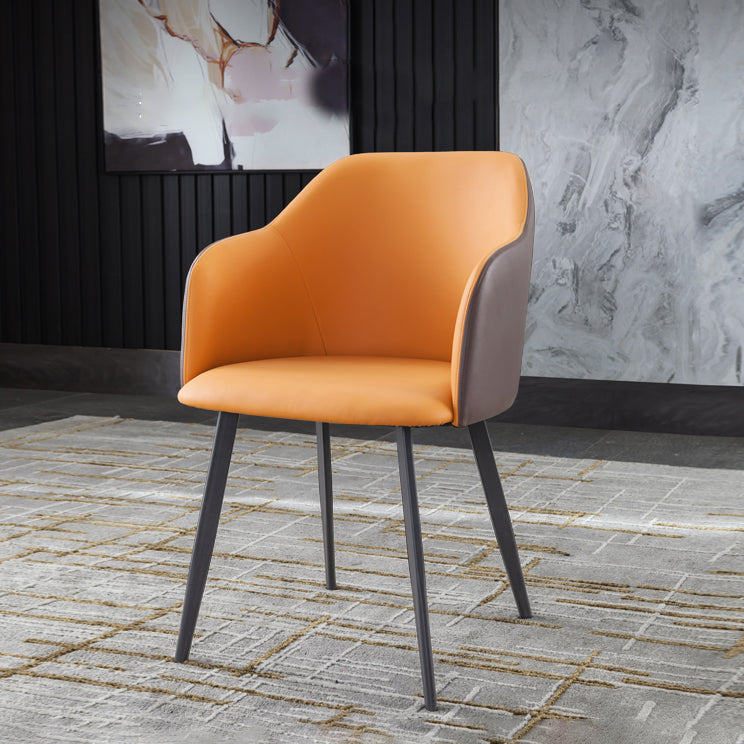 Industrial Metal Dining Room Chairs Arm Leather Dining Chairs for Home Use Clearhalo ' kitchen&dining_furn' 'Dining Chairs' 'Dining Tables & Seating' 'dining_chair' 'furn' 'furn_dining_chair' 'Furniture' 'furniture_dining_chair' 'Kitchen & Dining Furniture' 'kitchen' 4237553