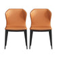 Modern Faux Leather Dining Chair Metal Dining Room Chairs for Home Use Orange 2 Piece Set Clearhalo ' kitchen&dining_furn' 'Dining Chairs' 'Dining Tables & Seating' 'dining_chair' 'furn' 'furn_dining_chair' 'Furniture' 'furniture_dining_chair' 'Kitchen & Dining Furniture' 'kitchen' 4237557