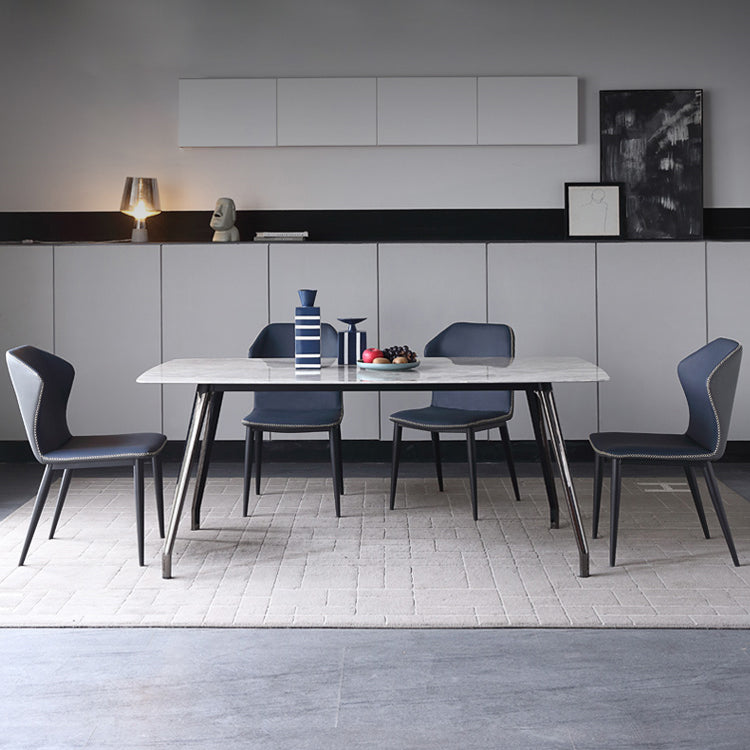 Modern Faux Leather Dining Chair Metal Dining Room Chairs for Home Use Clearhalo ' kitchen&dining_furn' 'Dining Chairs' 'Dining Tables & Seating' 'dining_chair' 'furn' 'furn_dining_chair' 'Furniture' 'furniture_dining_chair' 'Kitchen & Dining Furniture' 'kitchen' 4237559