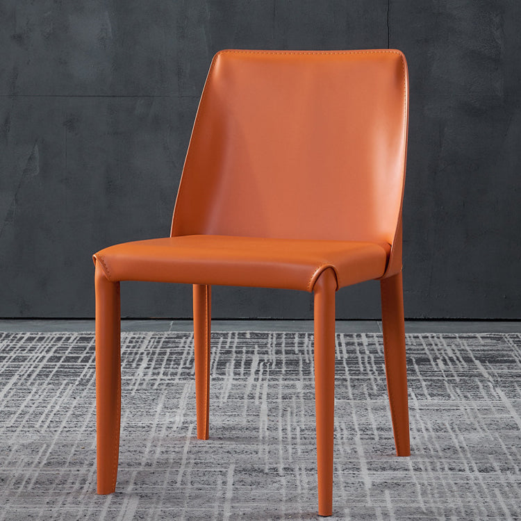 Modern Leather Dining Armless Chair Metal Dining Room Chairs for Home Use Clearhalo ' kitchen&dining_furn' 'Dining Chairs' 'Dining Tables & Seating' 'dining_chair' 'furn' 'furn_dining_chair' 'Furniture' 'furniture_dining_chair' 'Kitchen & Dining Furniture' 'kitchen' 4237569