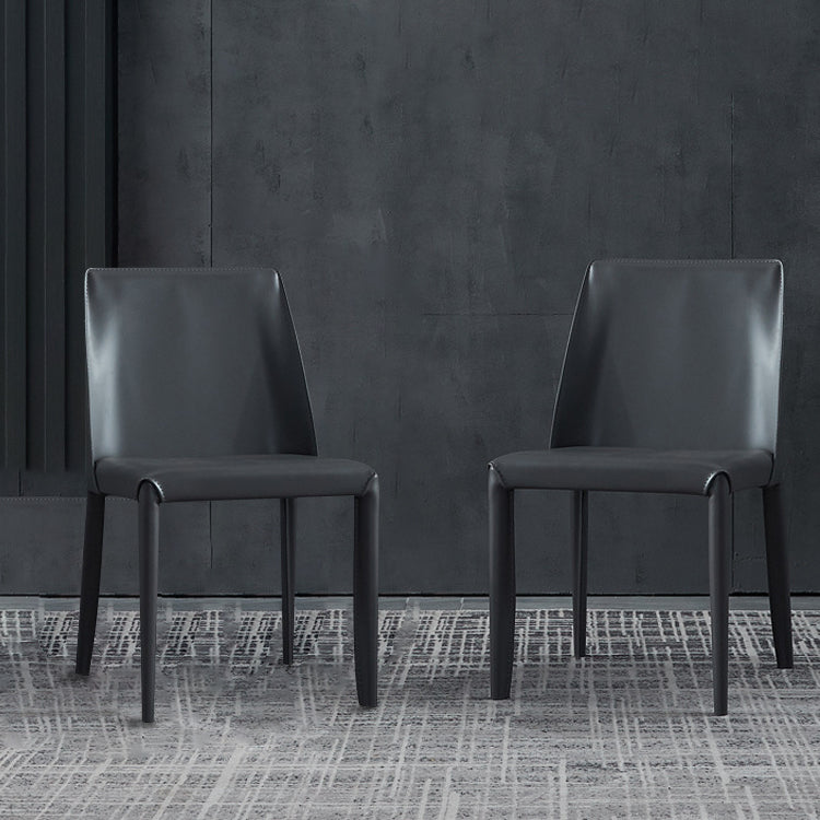 Modern Leather Dining Armless Chair Metal Dining Room Chairs for Home Use Clearhalo ' kitchen&dining_furn' 'Dining Chairs' 'Dining Tables & Seating' 'dining_chair' 'furn' 'furn_dining_chair' 'Furniture' 'furniture_dining_chair' 'Kitchen & Dining Furniture' 'kitchen' 4237573