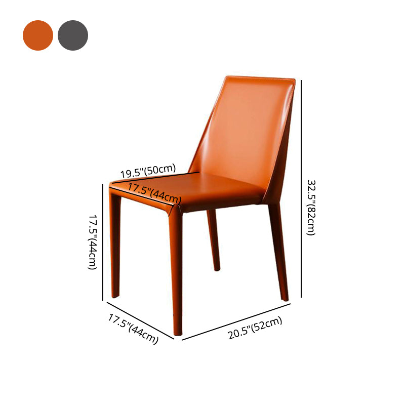 Modern Leather Dining Armless Chair Metal Dining Room Chairs for Home Use Clearhalo ' kitchen&dining_furn' 'Dining Chairs' 'Dining Tables & Seating' 'dining_chair' 'furn' 'furn_dining_chair' 'Furniture' 'furniture_dining_chair' 'Kitchen & Dining Furniture' 'kitchen' 4237581