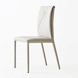 Contemporary Style Leather Dining Side Chairs Solid Back Armless Chairs (Set of 2) Clearhalo ' kitchen&dining_furn' 'Dining Chairs' 'Dining Tables & Seating' 'dining_chair' 'furn' 'furn_dining_chair' 'Furniture' 'furniture_dining_chair' 'Kitchen & Dining Furniture' 'kitchen' 4237588