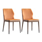 Modern Style Armless Side Chairs Solid Back Leather Dining Chairs for Kitchen (Set of 2) Orange Clearhalo ' kitchen&dining_furn' 'Dining Chairs' 'Dining Tables & Seating' 'dining_chair' 'furn' 'furn_dining_chair' 'Furniture' 'furniture_dining_chair' 'Kitchen & Dining Furniture' 'kitchen' 4237597