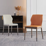 Modern Style Armless Side Chairs Solid Back Leather Dining Chairs for Kitchen (Set of 2) Clearhalo ' kitchen&dining_furn' 'Dining Chairs' 'Dining Tables & Seating' 'dining_chair' 'furn' 'furn_dining_chair' 'Furniture' 'furniture_dining_chair' 'Kitchen & Dining Furniture' 'kitchen' 4237609