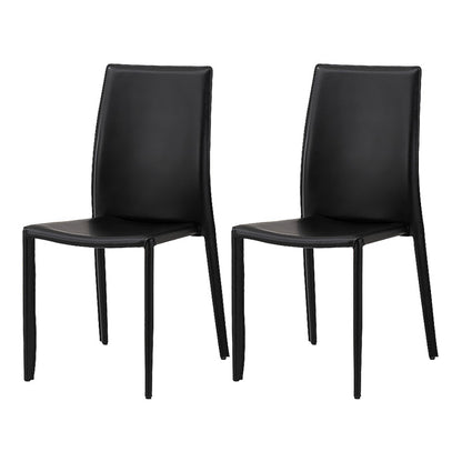 Minimalist Style Stacking Dining Chairs Solid Back Leather Chairs for Home (Set of 2) Black Clearhalo ' kitchen&dining_furn' 'Dining Chairs' 'Dining Tables & Seating' 'dining_chair' 'furn' 'furn_dining_chair' 'Furniture' 'furniture_dining_chair' 'Kitchen & Dining Furniture' 'kitchen' 4237612