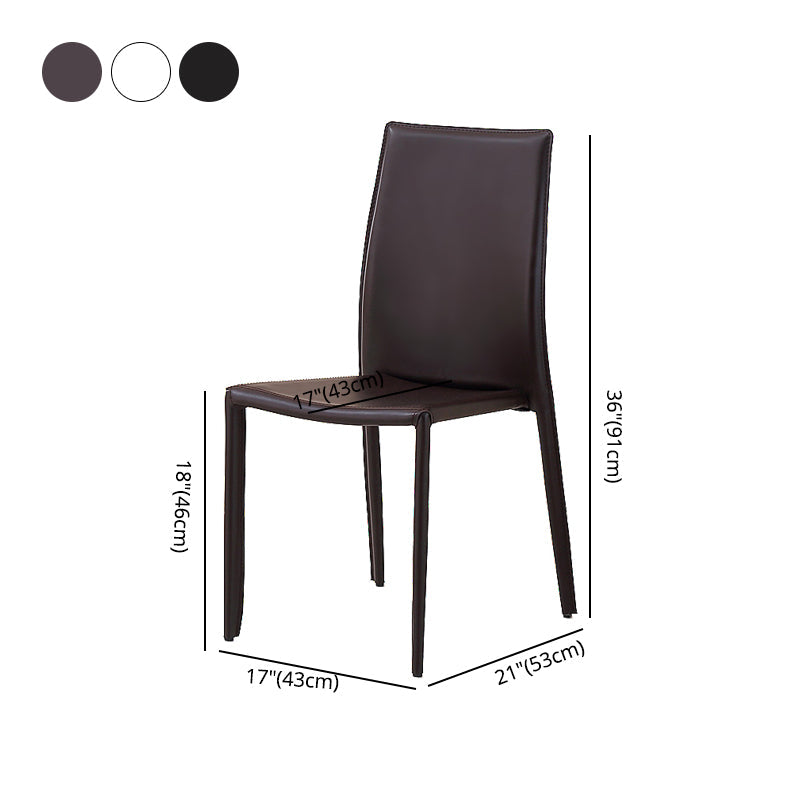 Minimalist Style Stacking Dining Chairs Solid Back Leather Chairs for Home (Set of 2) Clearhalo ' kitchen&dining_furn' 'Dining Chairs' 'Dining Tables & Seating' 'dining_chair' 'furn' 'furn_dining_chair' 'Furniture' 'furniture_dining_chair' 'Kitchen & Dining Furniture' 'kitchen' 4237623