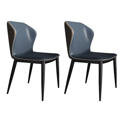 Industrial Metal Dining Chairs Armless Wingback Side Chair for Restaurant Use (Set of 2) Navy Blue Clearhalo ' kitchen&dining_furn' 'Dining Chairs' 'Dining Tables & Seating' 'dining_chair' 'furn' 'furn_dining_chair' 'Furniture' 'furniture_dining_chair' 'Kitchen & Dining Furniture' 'kitchen' 4237630
