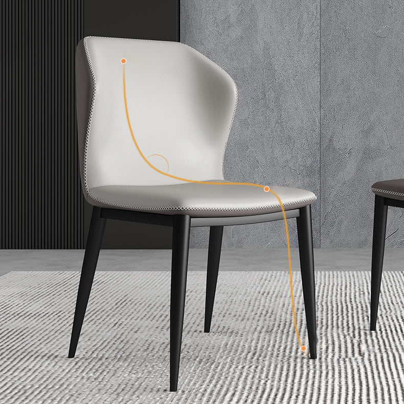 Industrial Metal Dining Chairs Armless Wingback Side Chair for Restaurant Use (Set of 2) Clearhalo ' kitchen&dining_furn' 'Dining Chairs' 'Dining Tables & Seating' 'dining_chair' 'furn' 'furn_dining_chair' 'Furniture' 'furniture_dining_chair' 'Kitchen & Dining Furniture' 'kitchen' 4237636