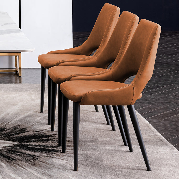 Industrial Metal Dining Room Chairs Armless Leather Dining Chairs for Restaurant Use Clearhalo ' kitchen&dining_furn' 'Dining Chairs' 'Dining Tables & Seating' 'dining_chair' 'furn' 'furn_dining_chair' 'Furniture' 'furniture_dining_chair' 'Kitchen & Dining Furniture' 'kitchen' 4237638