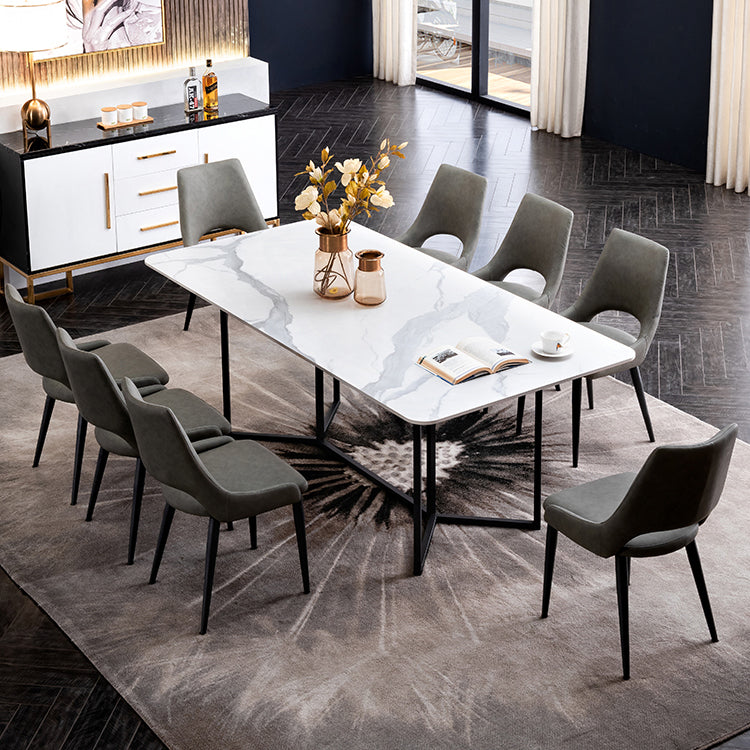 Industrial Metal Dining Room Chairs Armless Leather Dining Chairs for Restaurant Use Clearhalo ' kitchen&dining_furn' 'Dining Chairs' 'Dining Tables & Seating' 'dining_chair' 'furn' 'furn_dining_chair' 'Furniture' 'furniture_dining_chair' 'Kitchen & Dining Furniture' 'kitchen' 4237640