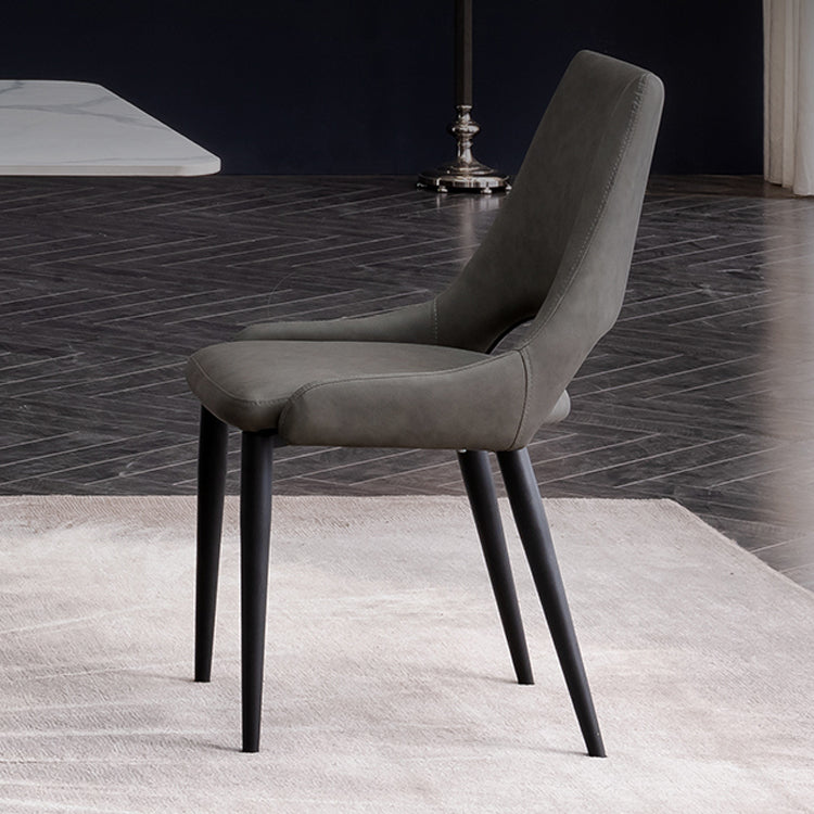 Industrial Metal Dining Room Chairs Armless Leather Dining Chairs for Restaurant Use Clearhalo ' kitchen&dining_furn' 'Dining Chairs' 'Dining Tables & Seating' 'dining_chair' 'furn' 'furn_dining_chair' 'Furniture' 'furniture_dining_chair' 'Kitchen & Dining Furniture' 'kitchen' 4237655