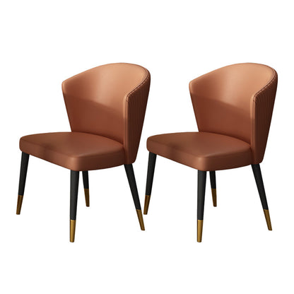 Indoor Scandinavian Side Chair Upholstered Wingback Wood Dining Room Chair (Set of 2) Orange Clearhalo ' kitchen&dining_furn' 'Dining Chairs' 'Dining Tables & Seating' 'dining_chair' 'furn' 'furn_dining_chair' 'Furniture' 'furniture_dining_chair' 'Kitchen & Dining Furniture' 'kitchen' 4237658