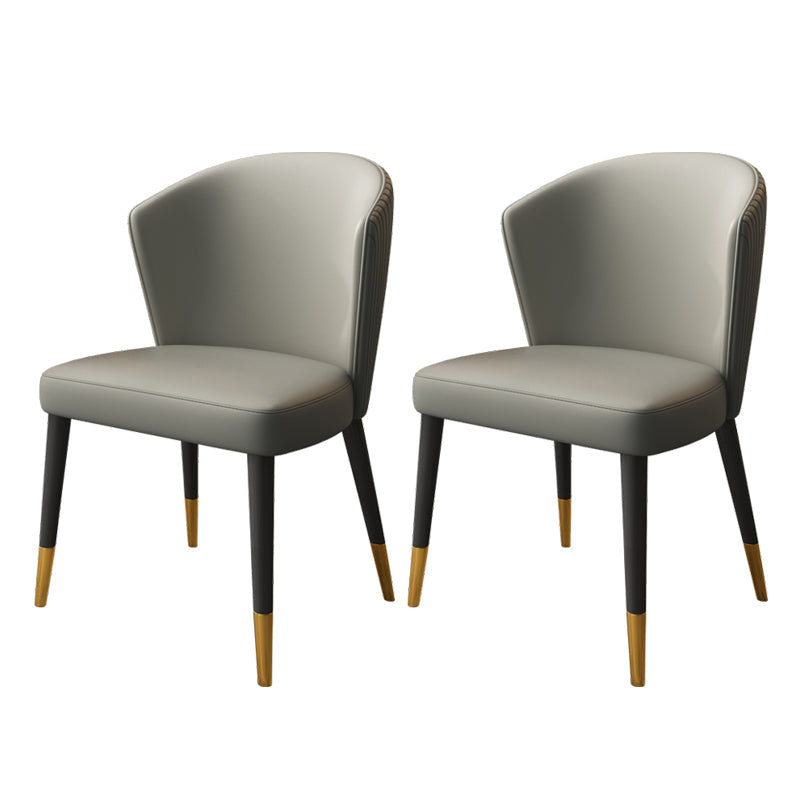 Indoor Scandinavian Side Chair Upholstered Wingback Wood Dining Room Chair (Set of 2) Grey Clearhalo ' kitchen&dining_furn' 'Dining Chairs' 'Dining Tables & Seating' 'dining_chair' 'furn' 'furn_dining_chair' 'Furniture' 'furniture_dining_chair' 'Kitchen & Dining Furniture' 'kitchen' 4237659
