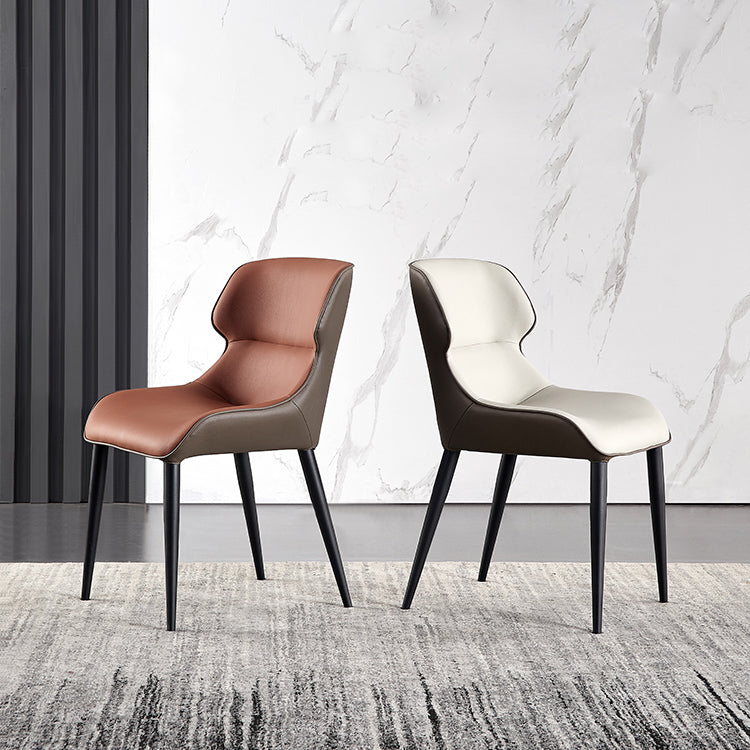 Indoor Contemporary Arm Chair Wingback Metal Upholstered Dining Room Chair (Set of 2) Clearhalo ' kitchen&dining_furn' 'Dining Chairs' 'Dining Tables & Seating' 'dining_chair' 'furn' 'furn_dining_chair' 'Furniture' 'furniture_dining_chair' 'Kitchen & Dining Furniture' 'kitchen' 4237675