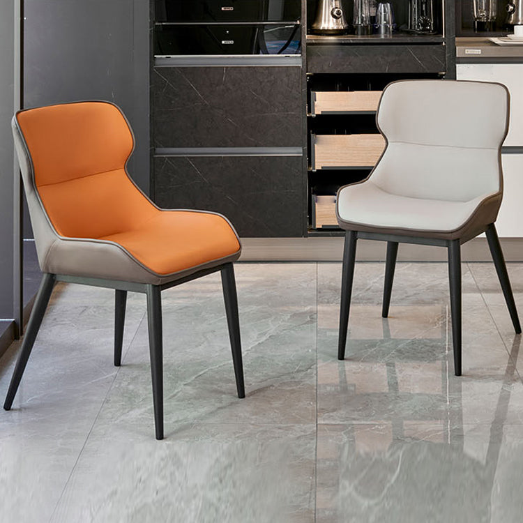 Indoor Contemporary Arm Chair Wingback Metal Upholstered Dining Room Chair (Set of 2) Clearhalo ' kitchen&dining_furn' 'Dining Chairs' 'Dining Tables & Seating' 'dining_chair' 'furn' 'furn_dining_chair' 'Furniture' 'furniture_dining_chair' 'Kitchen & Dining Furniture' 'kitchen' 4237677
