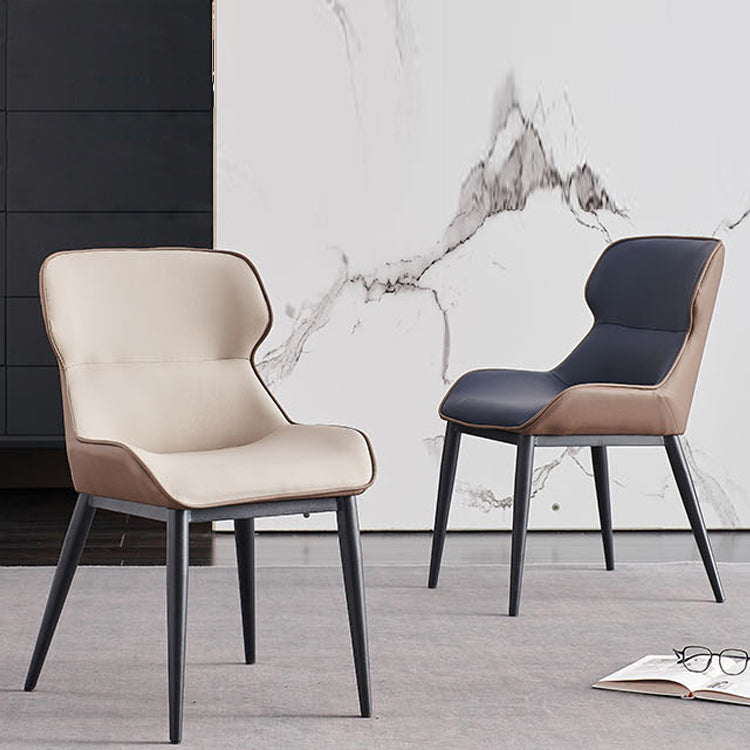 Indoor Contemporary Arm Chair Wingback Metal Upholstered Dining Room Chair (Set of 2) Clearhalo ' kitchen&dining_furn' 'Dining Chairs' 'Dining Tables & Seating' 'dining_chair' 'furn' 'furn_dining_chair' 'Furniture' 'furniture_dining_chair' 'Kitchen & Dining Furniture' 'kitchen' 4237683